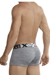 Gray xtremen 51443c jacquard camouflage men’s boxer briefs with black and white men x logo waistband