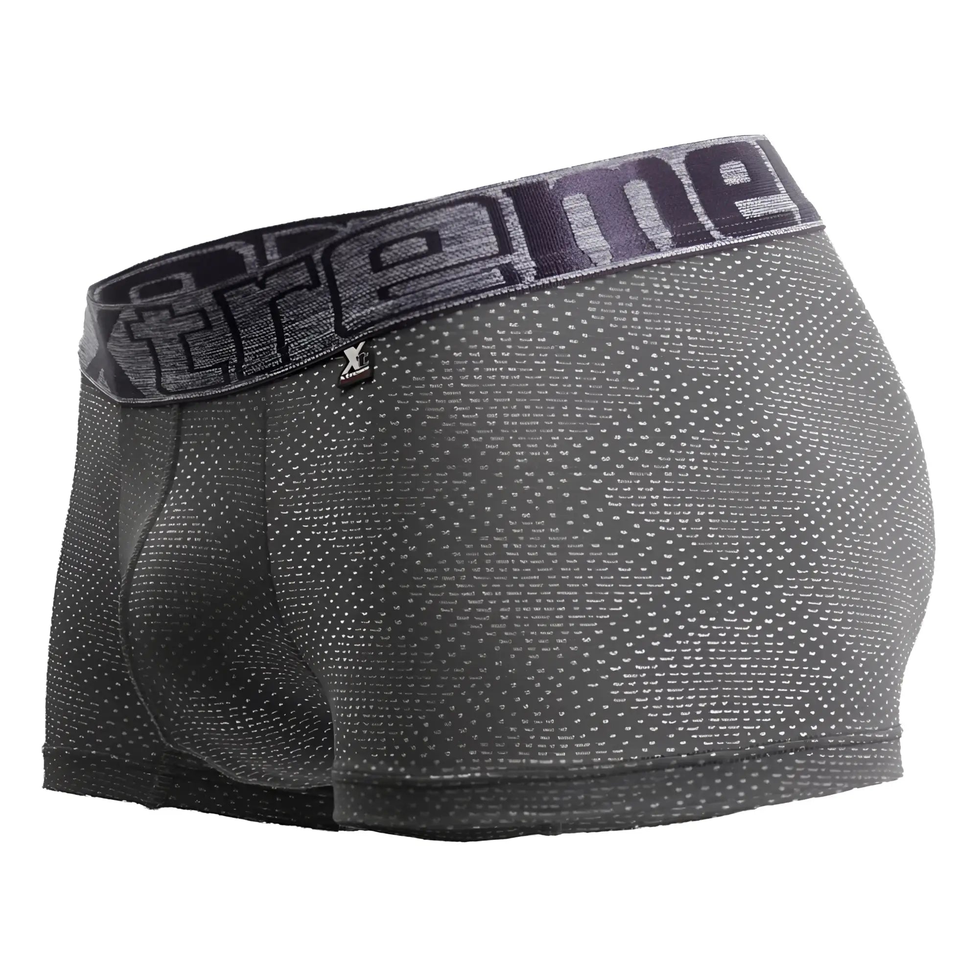 Dark gray xtremen 54446c jacquard stripes boxer briefs with subtle dotted texture and extreme elastic waistband