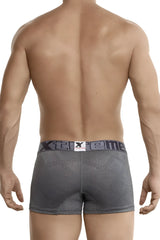 Gray textured jacquard stripes boxer briefs with dark gray waistband featuring xtreme brand logo by Xtremen
