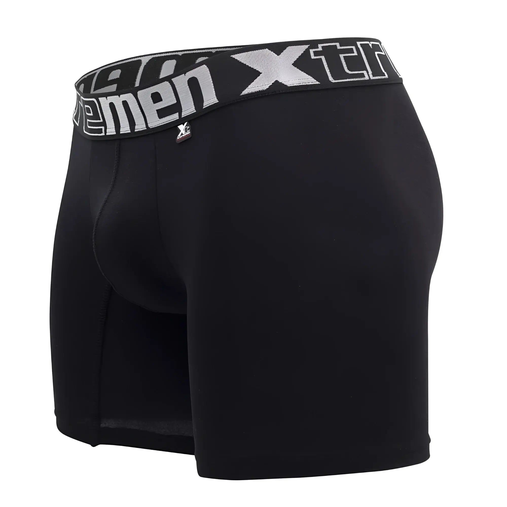 Black men’s boxer briefs xtremen 70001 plus with gray and white xtreme waistband logo designed for comfort