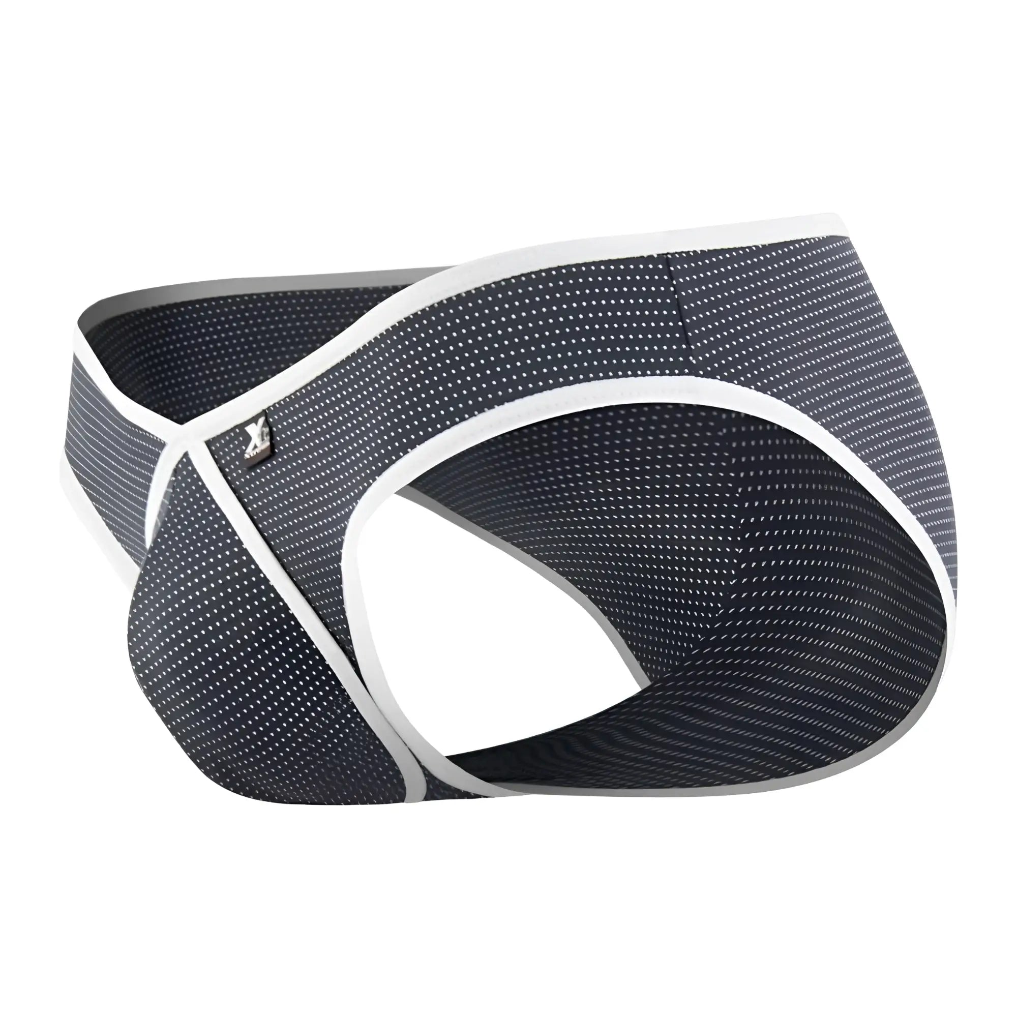 Xtremen 91021x gray microfiber briefs with black and white patterned breathable textured fabric design