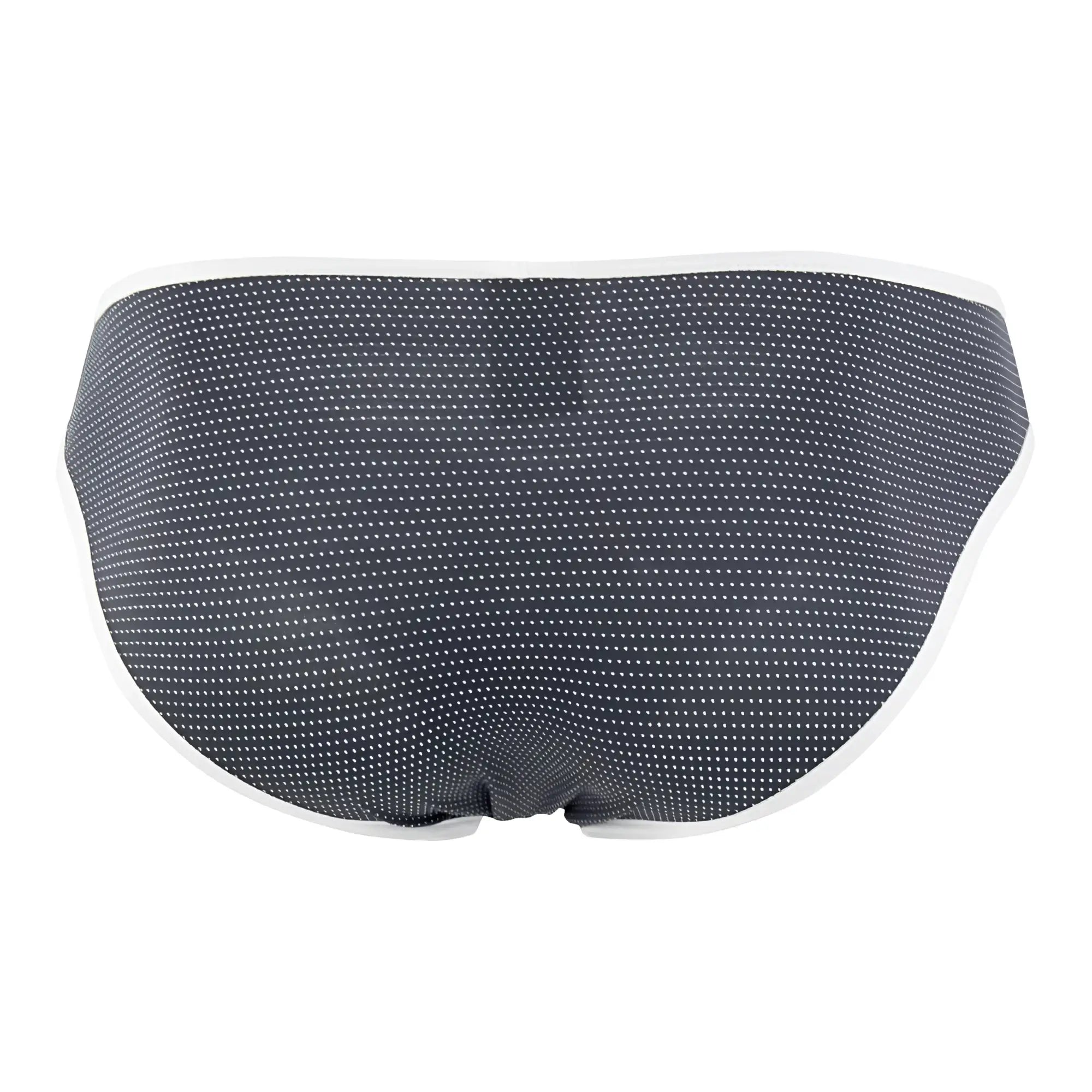 Xtremen 91021X gray microfiber briefs with subtle white dot pattern and contrasting white waistband trim