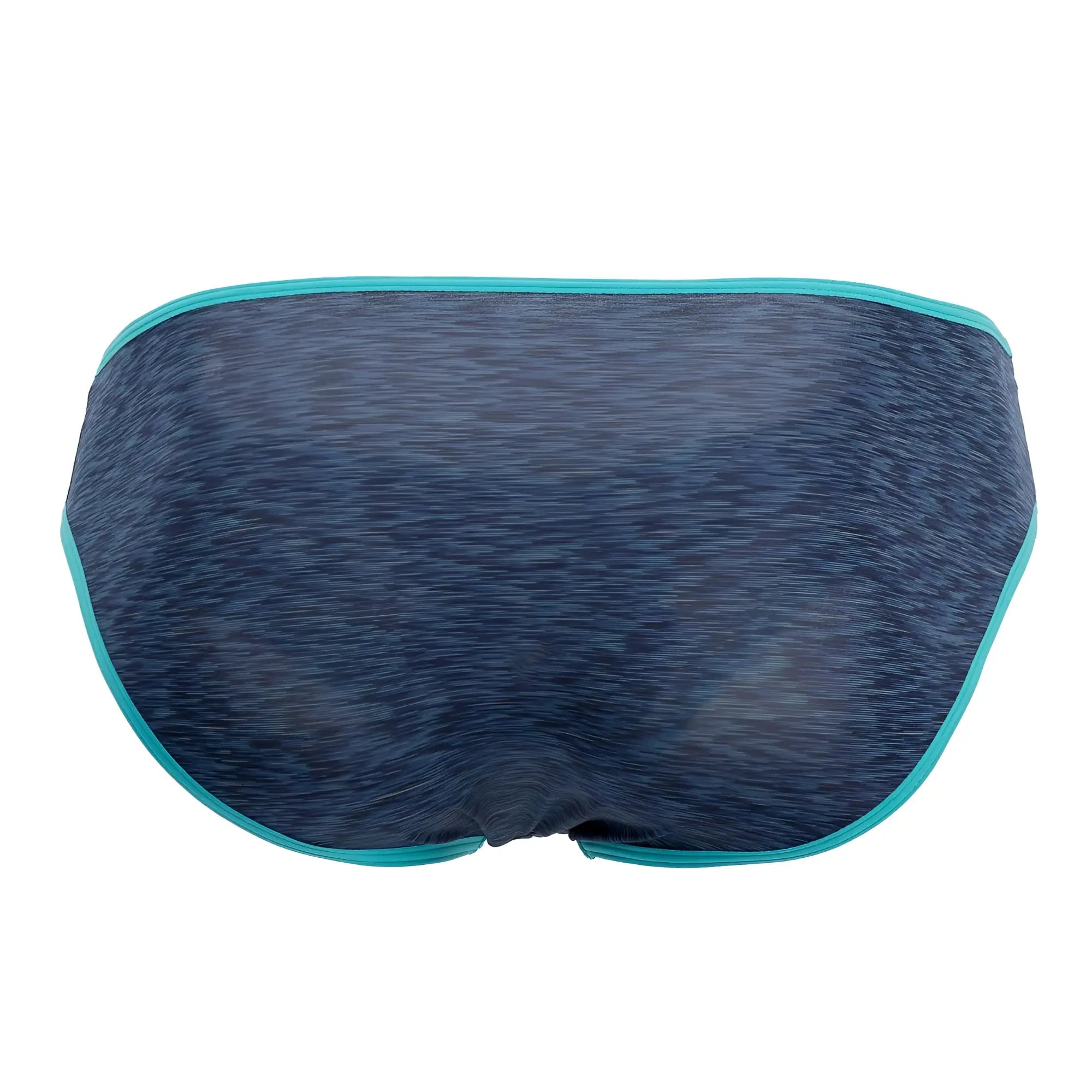 Xtremen 91074 dark blue microfiber athletic briefs with blue heathered fabric and contrasting teal trim