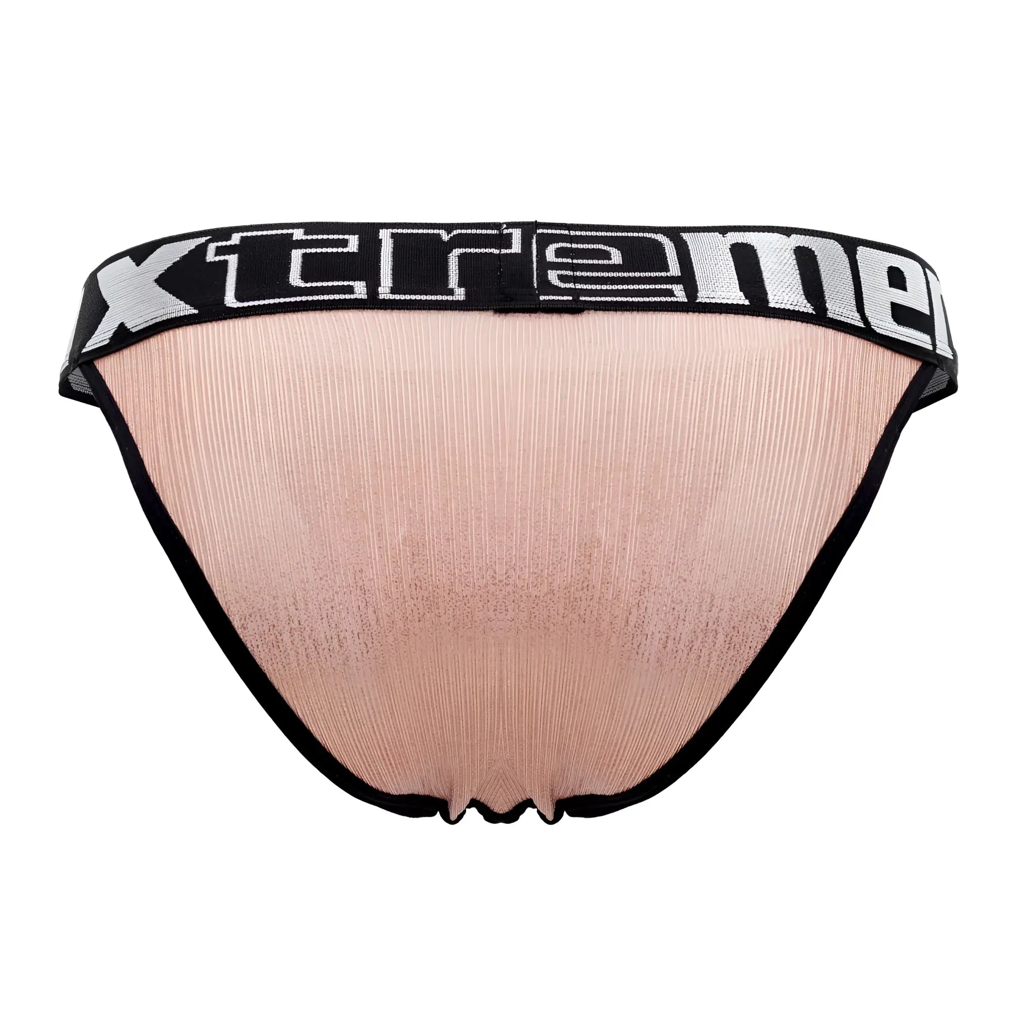 Black and silver xtreme branded ribbed mesh briefs made of microfiber in a bikini style for men