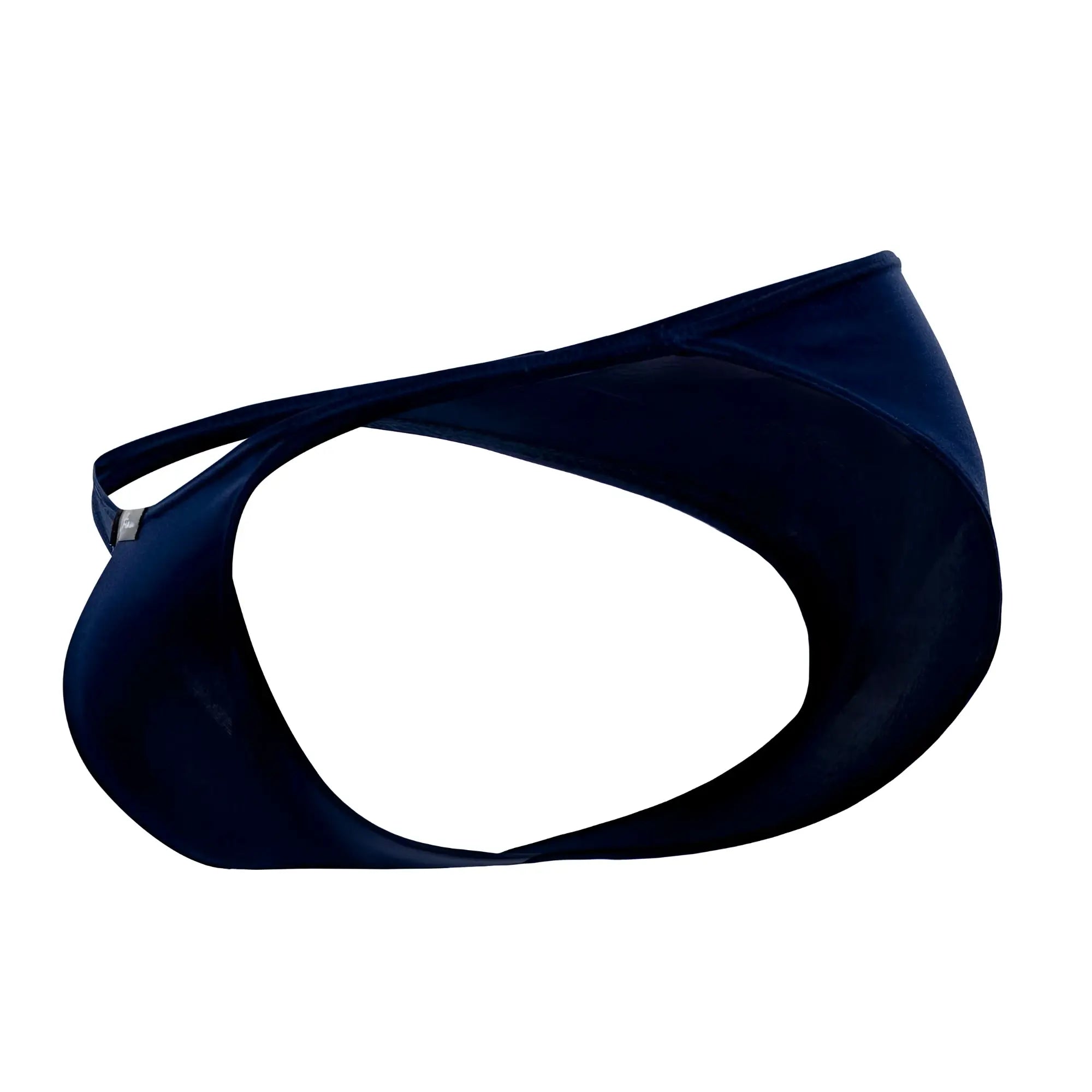 Xtremen 91093X dark blue microfiber bikini swim trunks with sleek form-fitting design and stretchy smooth fabric