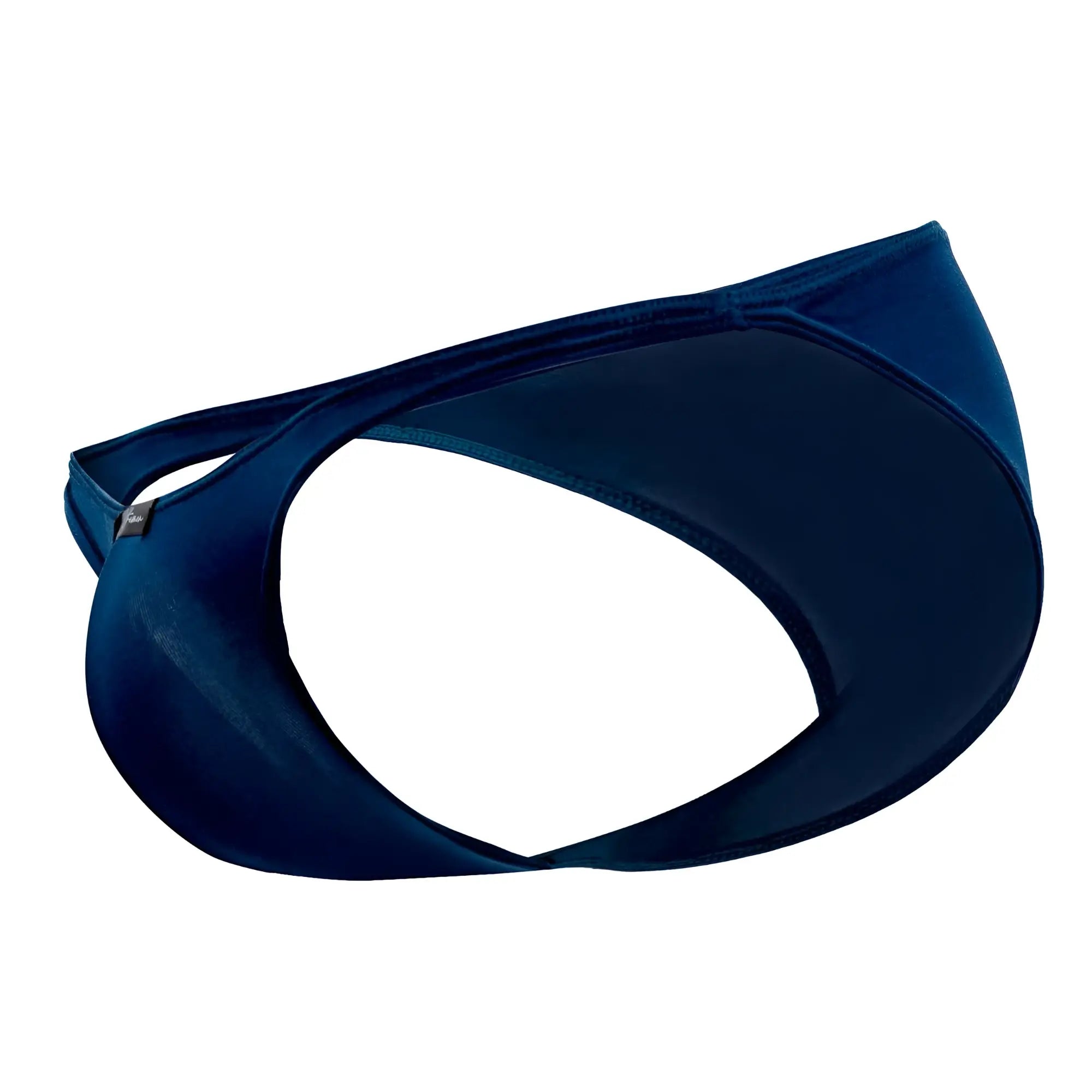 Navy blue velvet thong bikini in sleek form-fitting design with subtle stitching from xtremen 91093x microfiber petrol