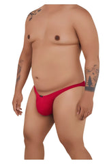 Red men’s Xtremen 91093X microfiber bikini briefs with a snug fit and a small black logo on the left hip