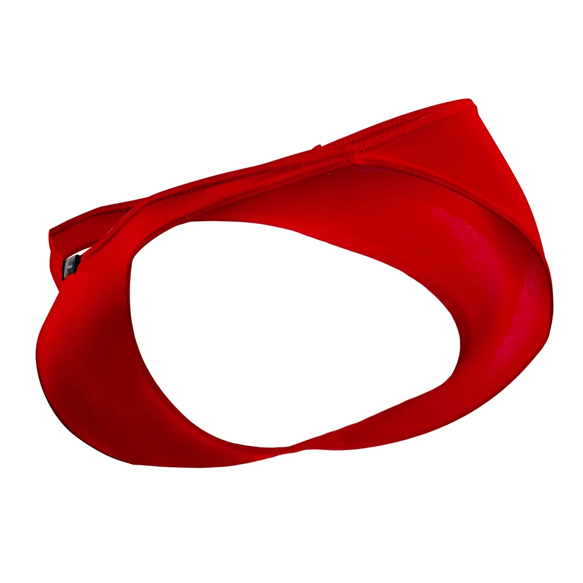 Vibrant red xtremen 91093x microfiber bikini swim trunks with sleek contour and smooth fabric finish