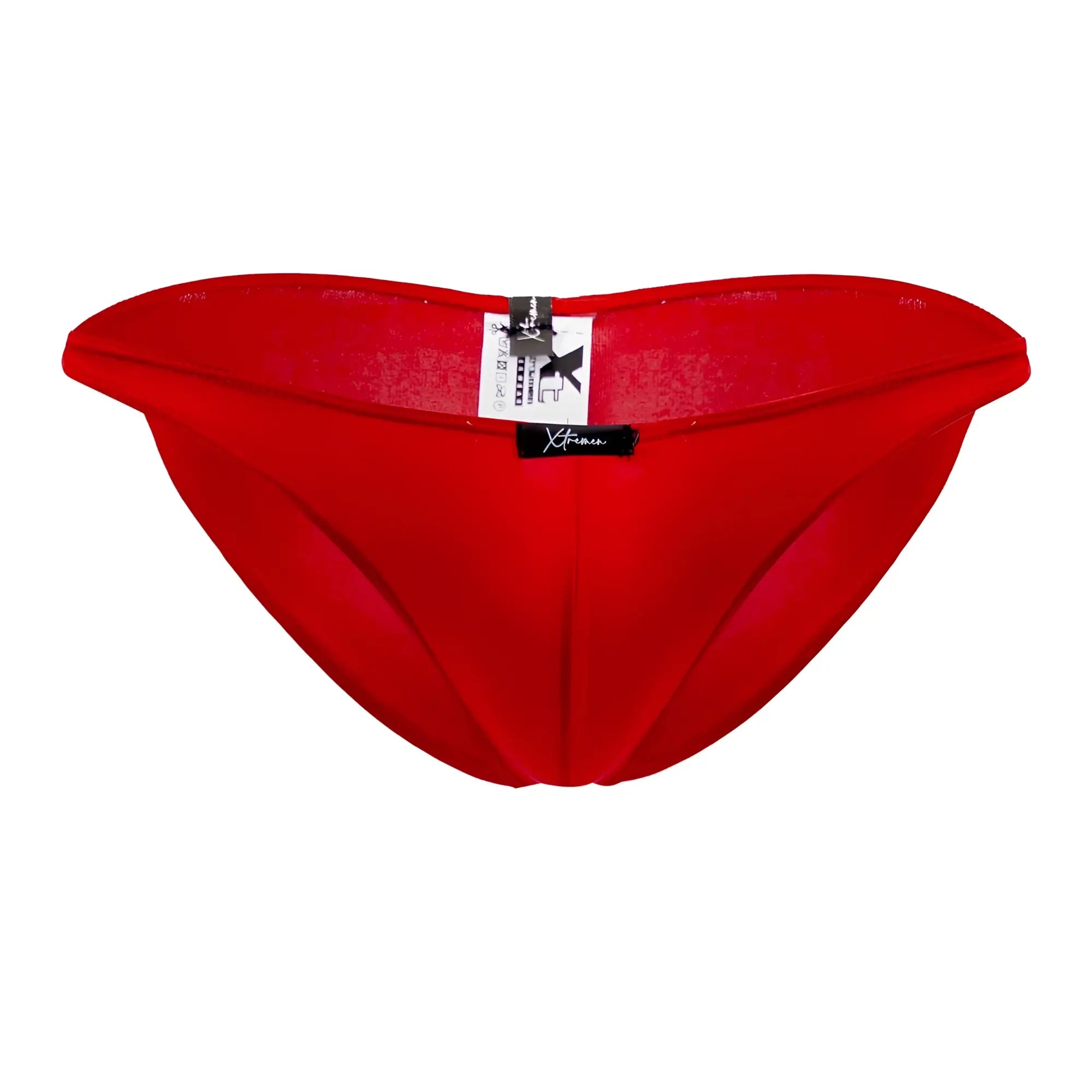 Red xtracore xtremen 91093x microfiber bikini briefs in red with smooth form-fitting design