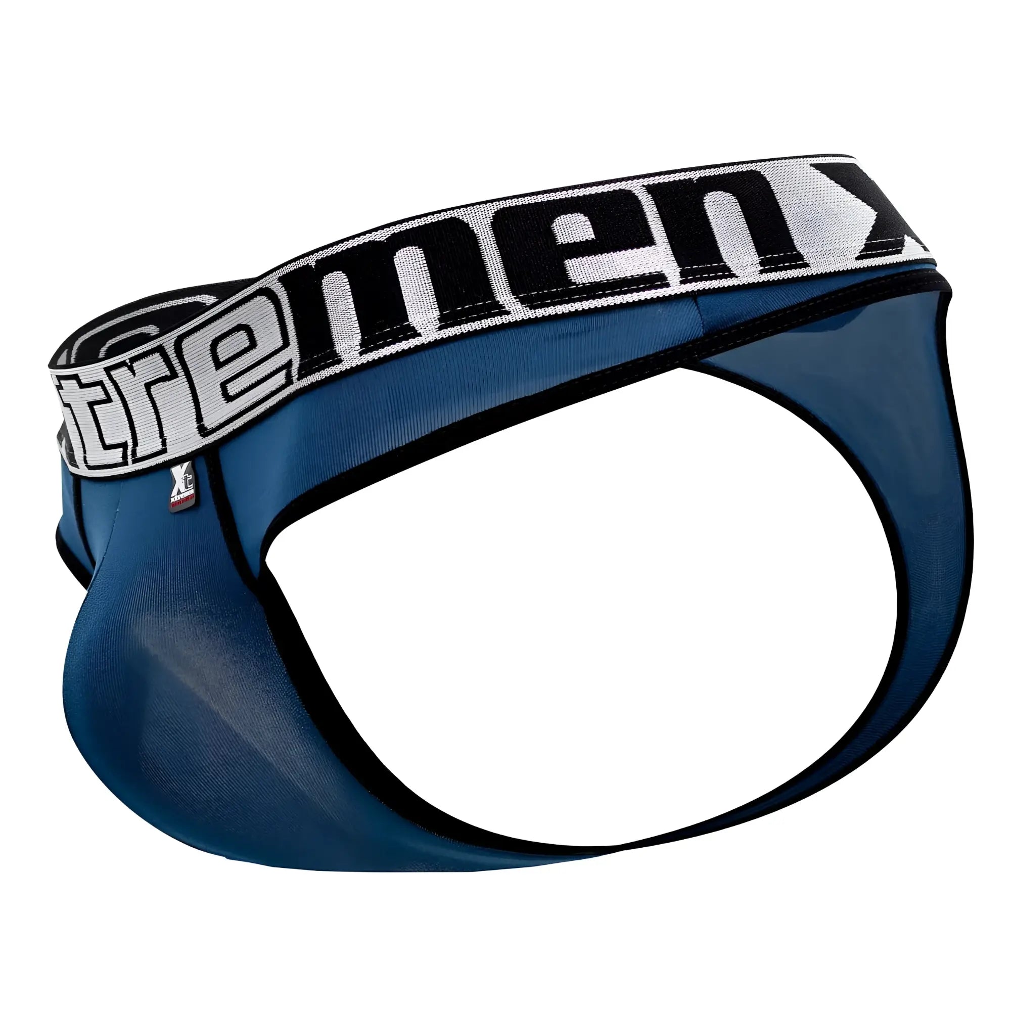 Blue xtremen 91094 microfiber briefs with a black and white xtremen waistband in petrol color
