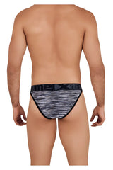 Black and gray patterned men’s microfiber mesh bikini briefs with bold mexx logo waistband xtremen 91098