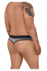 Xtremen 91101x microfiber briefs in jasper gray with gray and black pattern and bold meiemen logo waistband