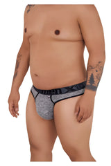 Gray heathered xtremen 91101x microfiber briefs with black x-tech waistband in jasper gray color