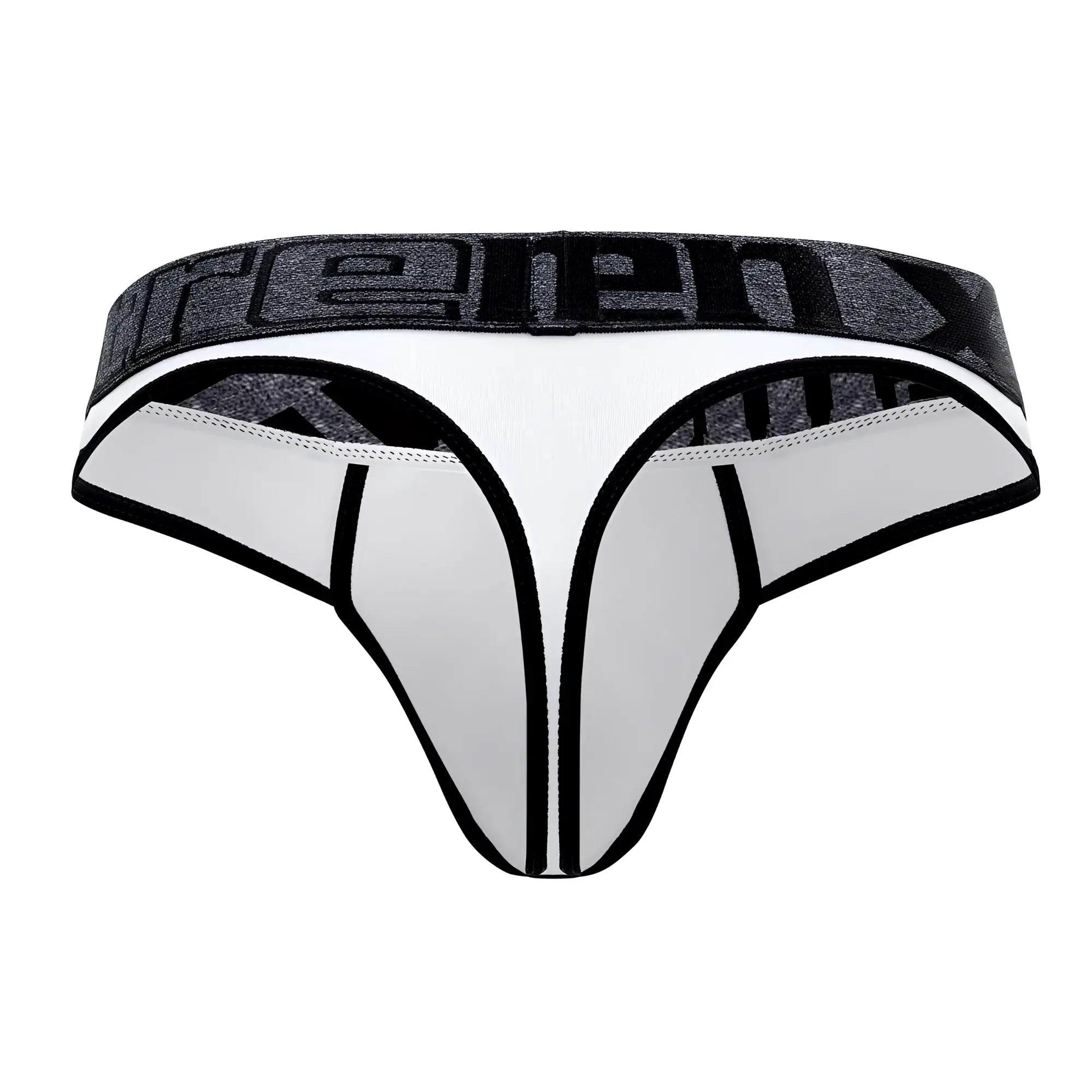 White and black xtremen 91101x microfiber athletic briefs with a textured gray waistband featuring reebok logo