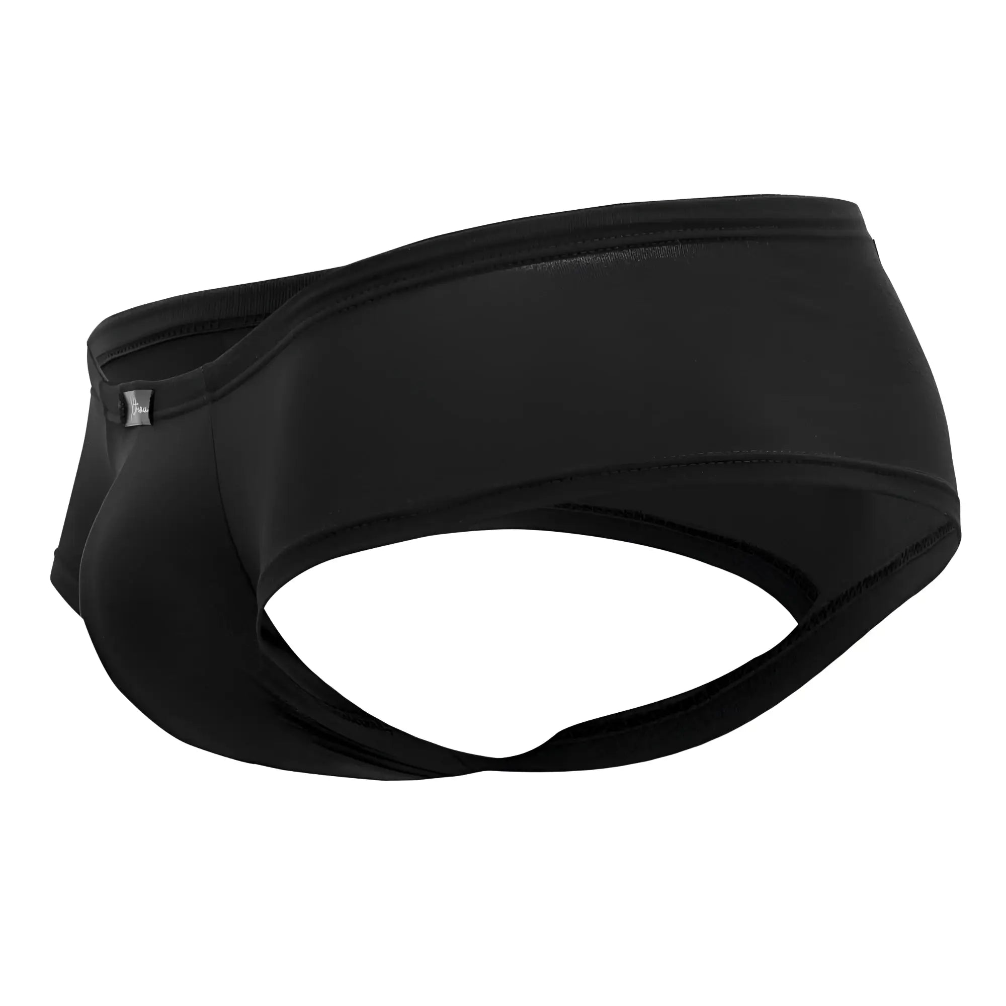 Xtremen 91103X microfiber swim trunks in black with a seamless contoured design and elastic waistband