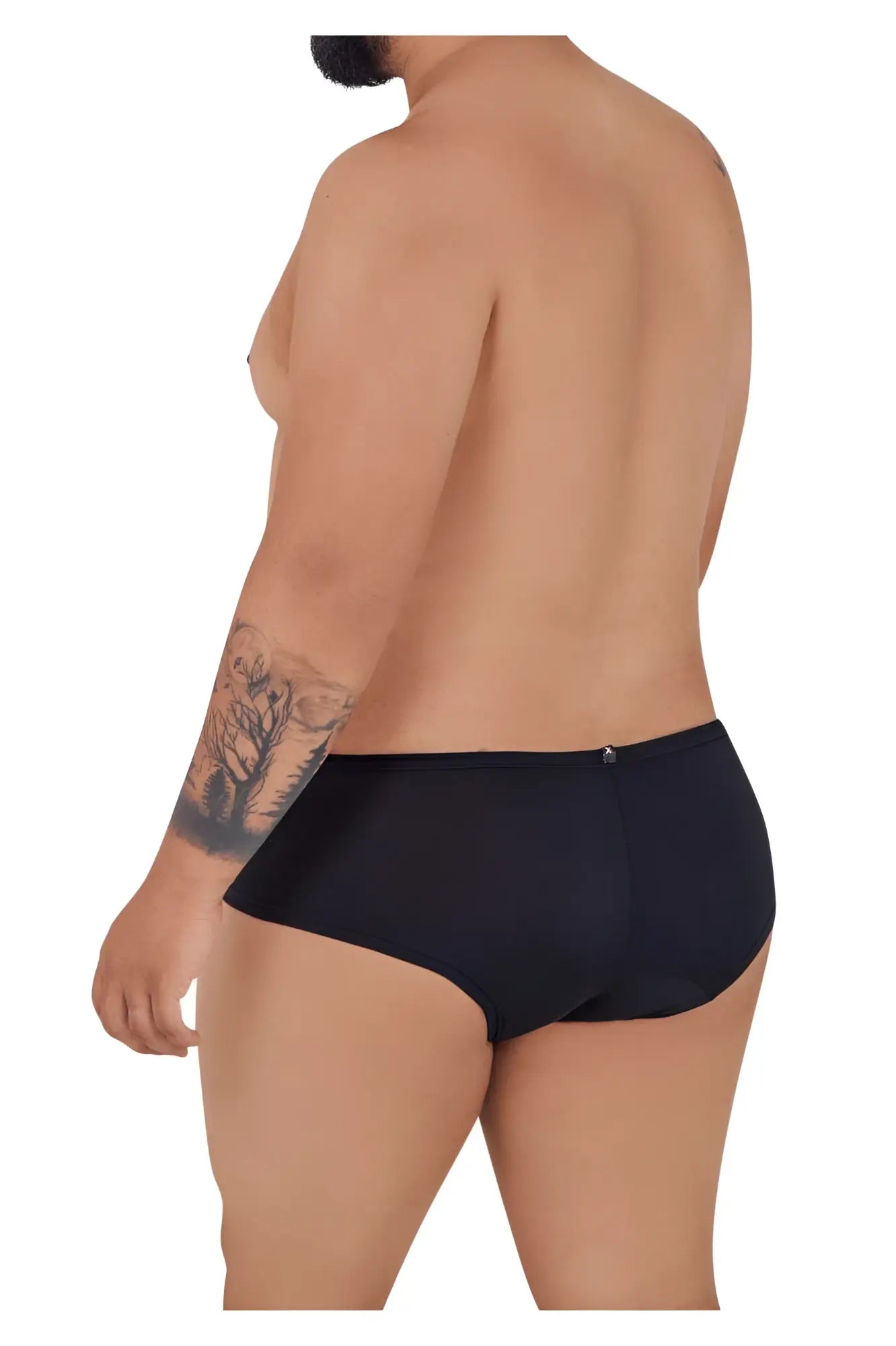 Black xtremen 91103x microfiber trunks showing smooth form-fitting design in briefs style