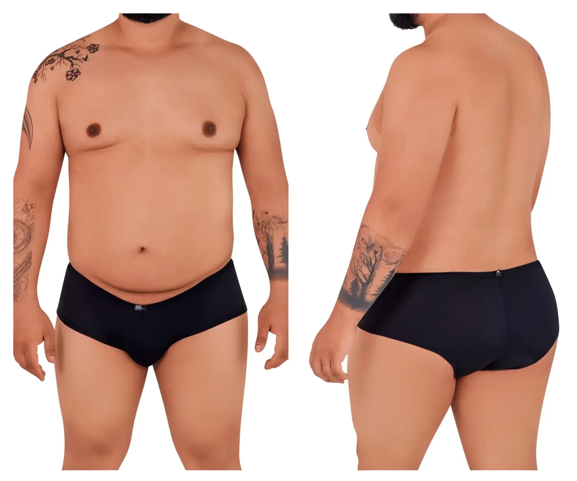Black xtremen 91103x microfiber trunks with smooth form fitting design and small brand tag on waistband
