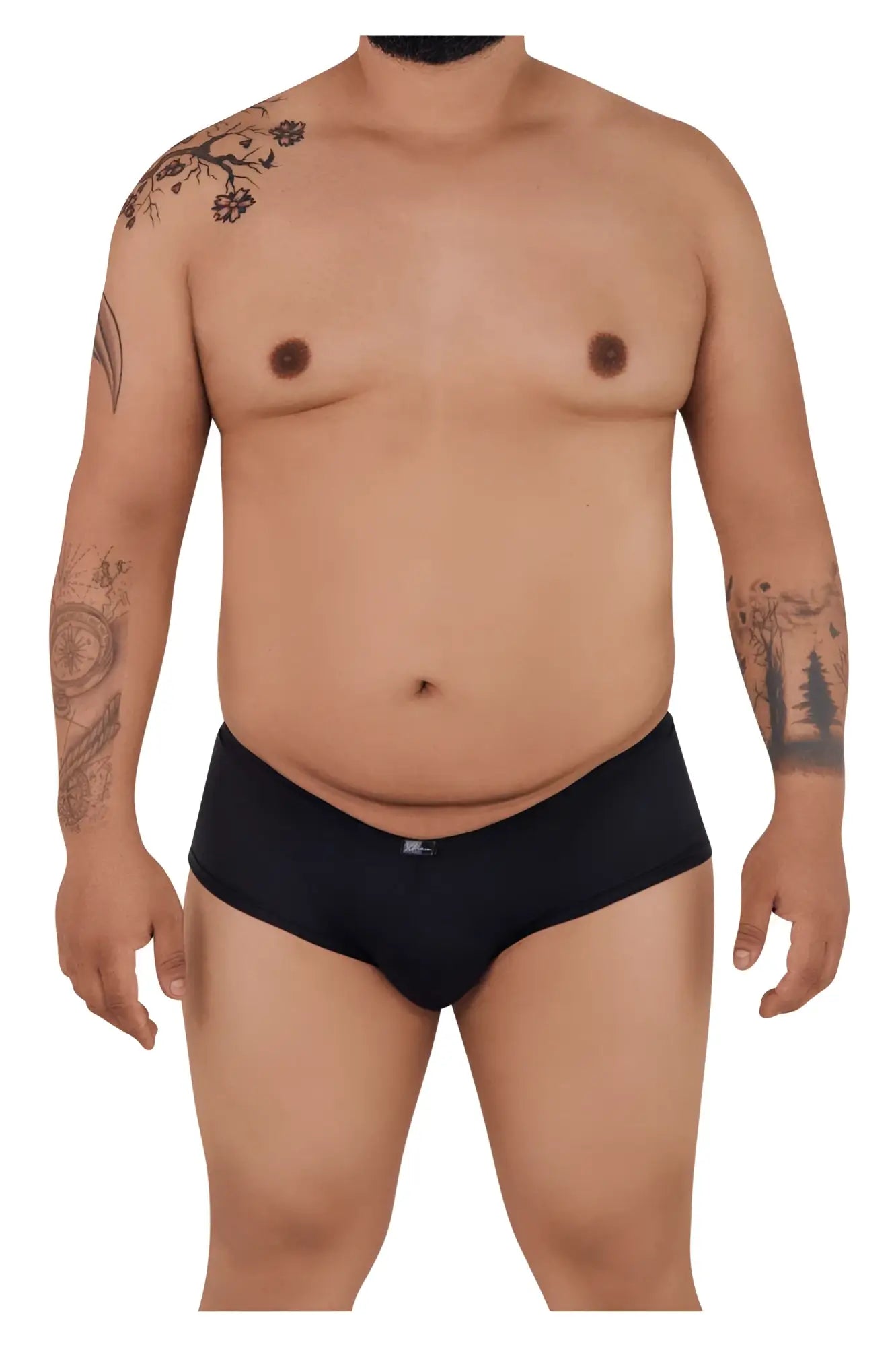 Black Xtremen 91103X microfiber trunks with subtle logo on waistband showing front side