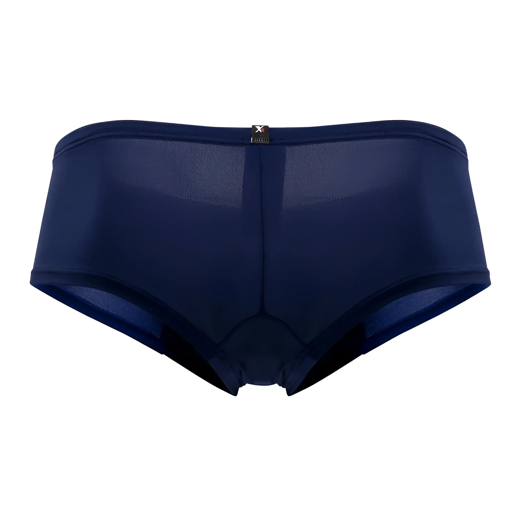 Navy blue xtremen 91103x microfiber trunks with smooth seamless mesh design and a black brand tag on the waistband