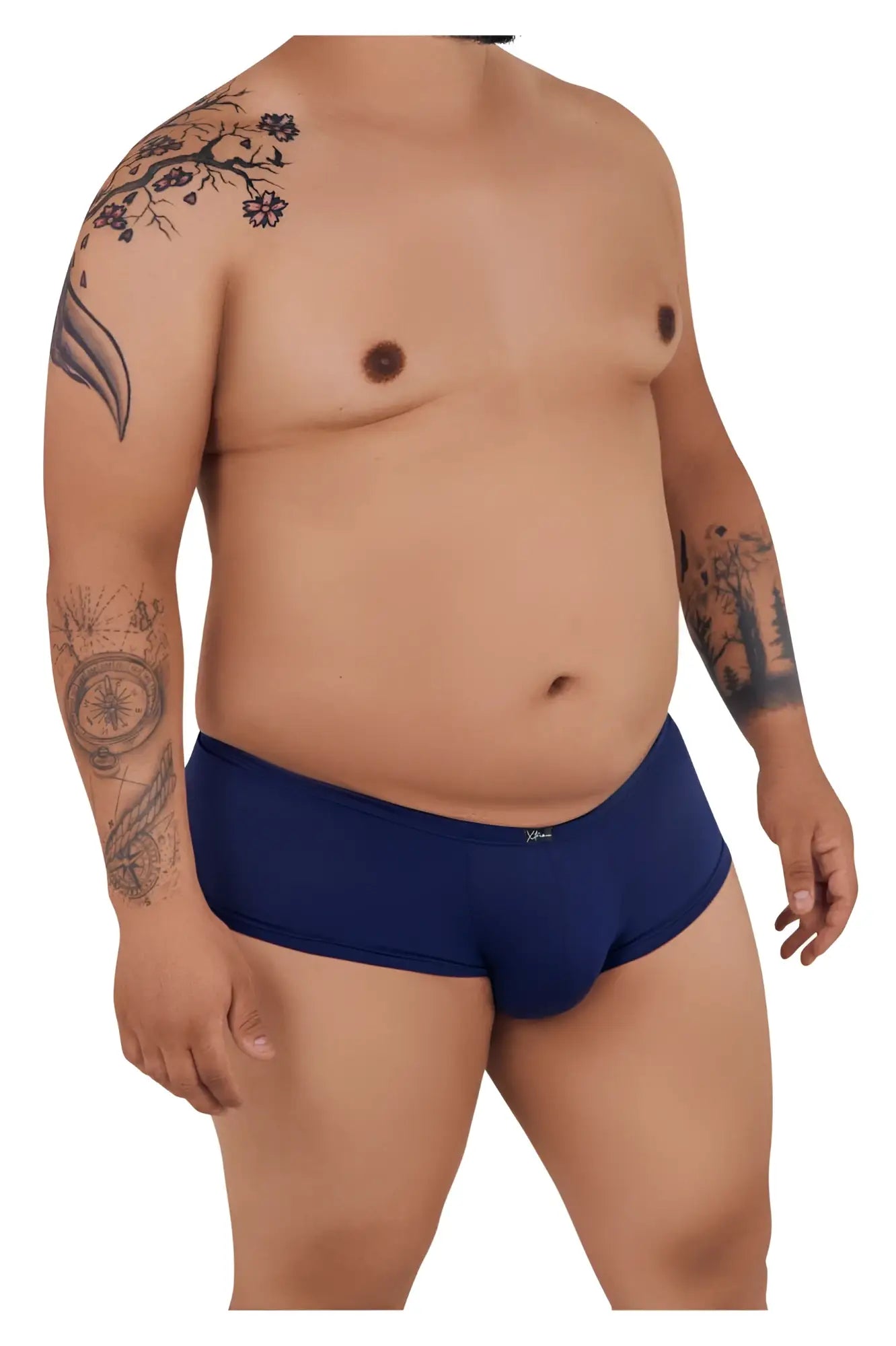 Navy blue Xtremen 91103X microfiber trunks with subtle brand logo on waistband for comfortable everyday wear