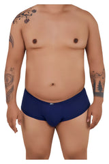 Navy blue Xtremen 91103X microfiber briefs with small white logo on waistband shown from the back side