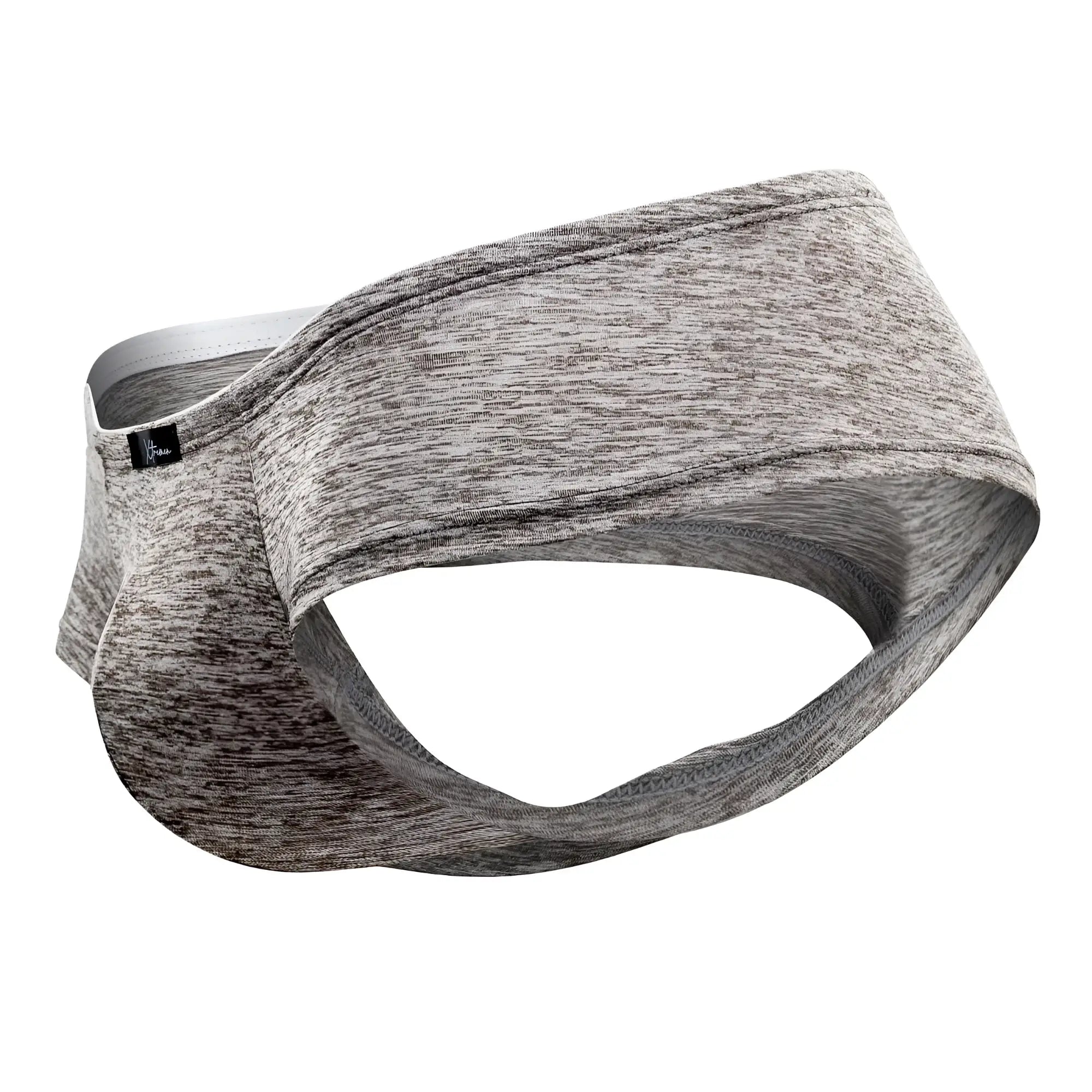 Xtremen 91103x microfiber trunks in jasper gray with gray heathered fabric briefs, white inner lining, and black brand tag