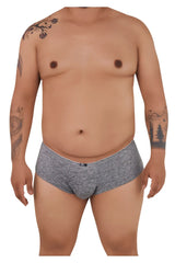 Xtremen 91103x microfiber trunks in jasper gray featuring gray heathered briefs with a subtle elastic waistband