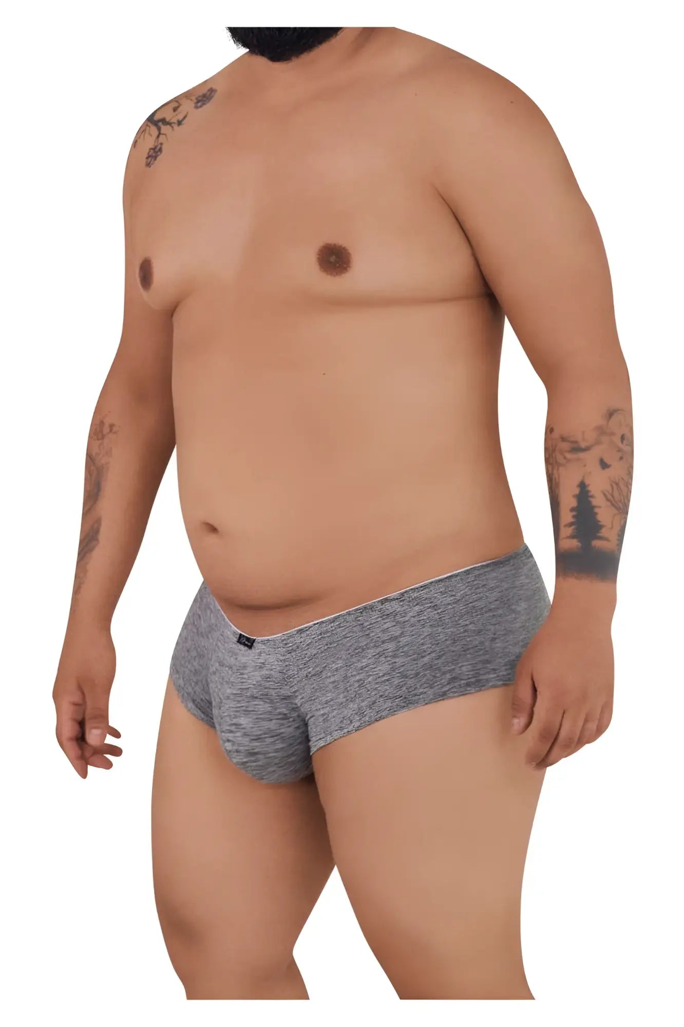 Xtremen 91103x microfiber trunks in jasper gray with gray heathered fabric and subtle white waistband trim