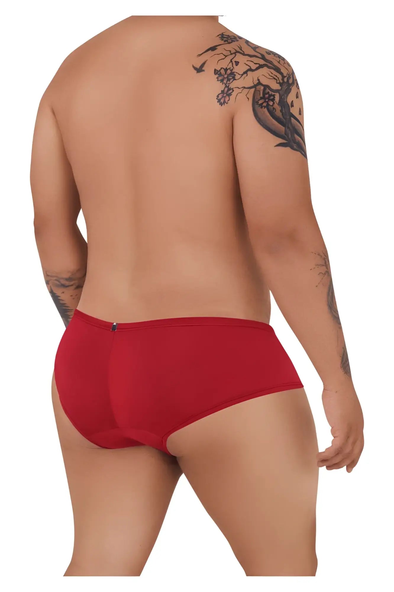 Xtremen 91103x red microfiber men’s briefs with smooth fit and small zipper at the back side