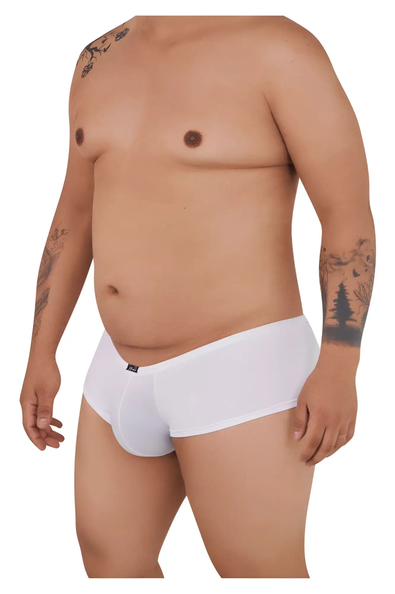 White xtremen 91103x microfiber trunks with snug fit and small brand logo on the waistband