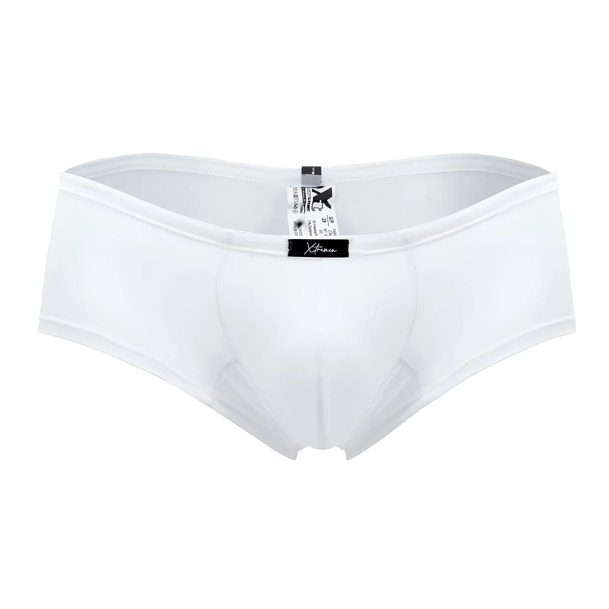 White xtremen 91103X microfiber trunks for men with smooth form-fitting design and elastic waistband