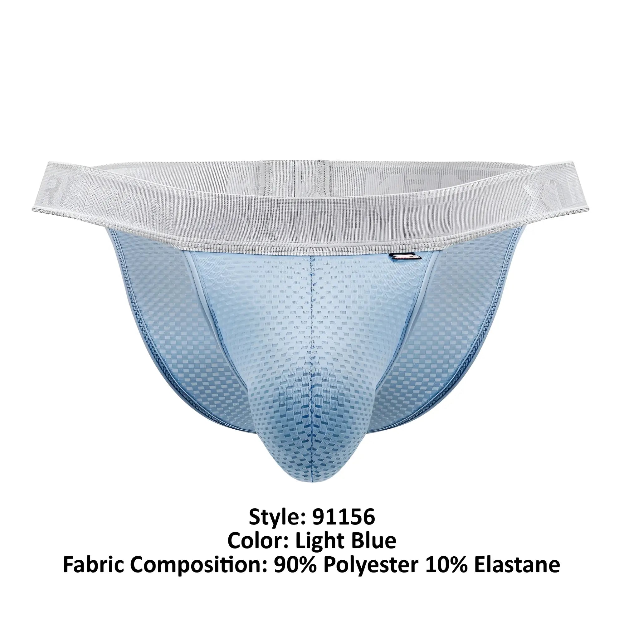 Xtremen 91156 Capriati bikini light blue men’s briefs with breathable mesh fabric and gray extreme elastic waistband