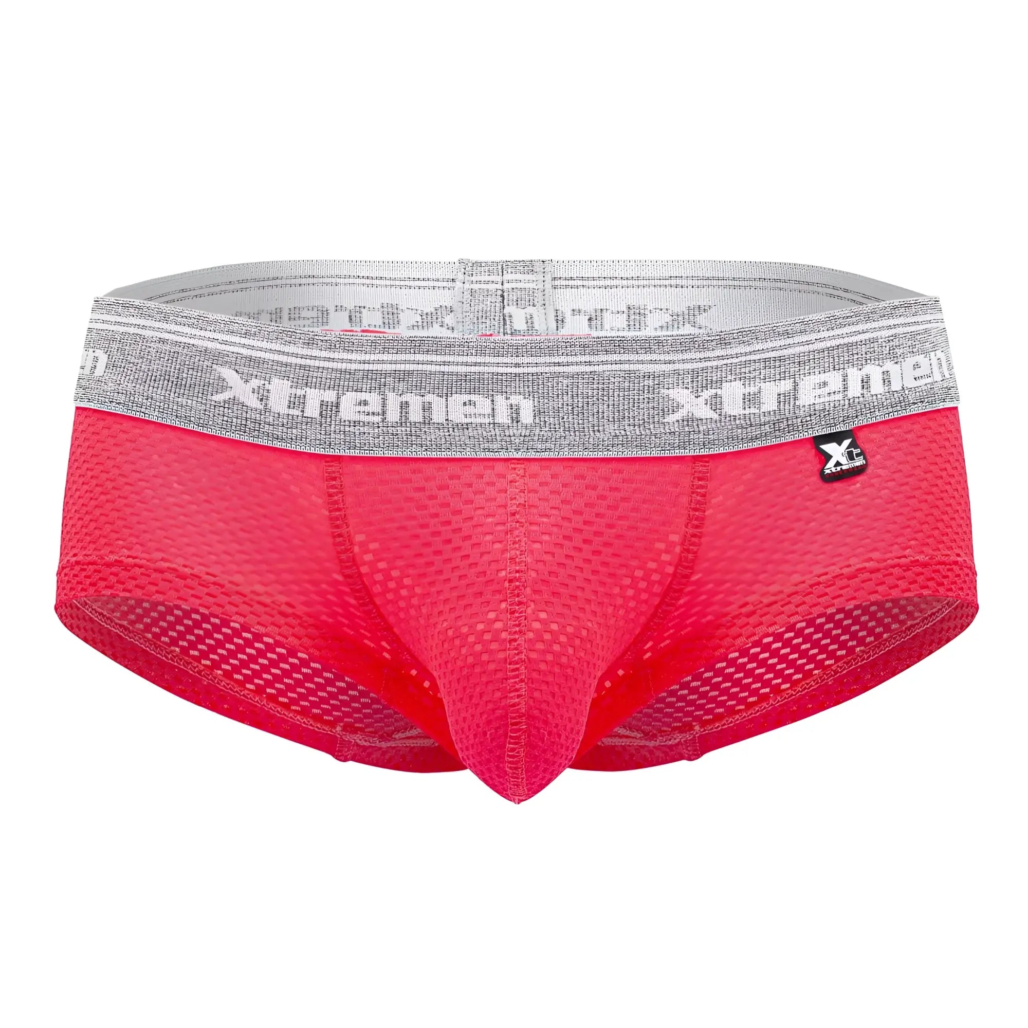 Xtremen 91158 capriati trunks men’s bright pink mesh underwear with gray xtreme elastic waistband candy color