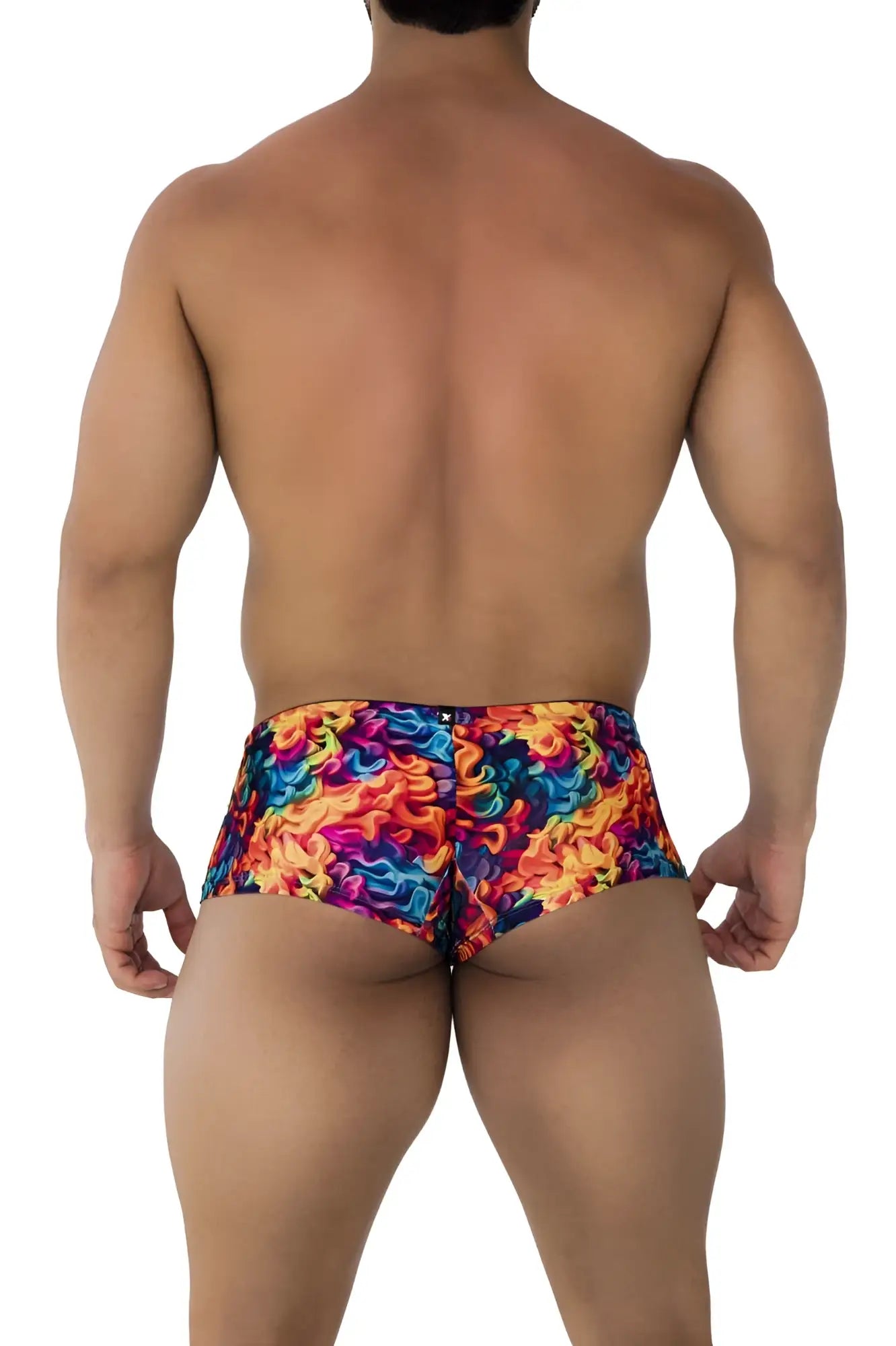 Xtremen 91170 printed trunks with vibrant multicolored flame pattern for bold and eye-catching swimwear