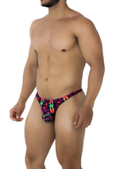 Xtremen 91171 printed thongs color bows vibrant neon-patterned men’s briefs with bold colorful design