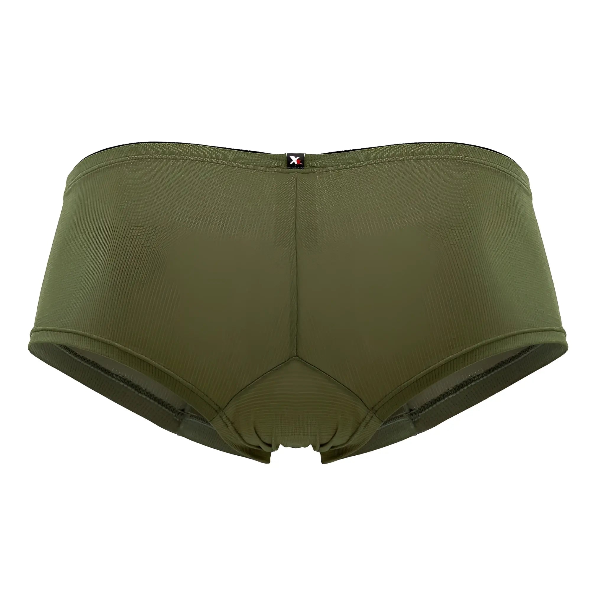 Xtremen 91175 microfiber trunks in olive green with textured fabric and black trim for men’s underwear
