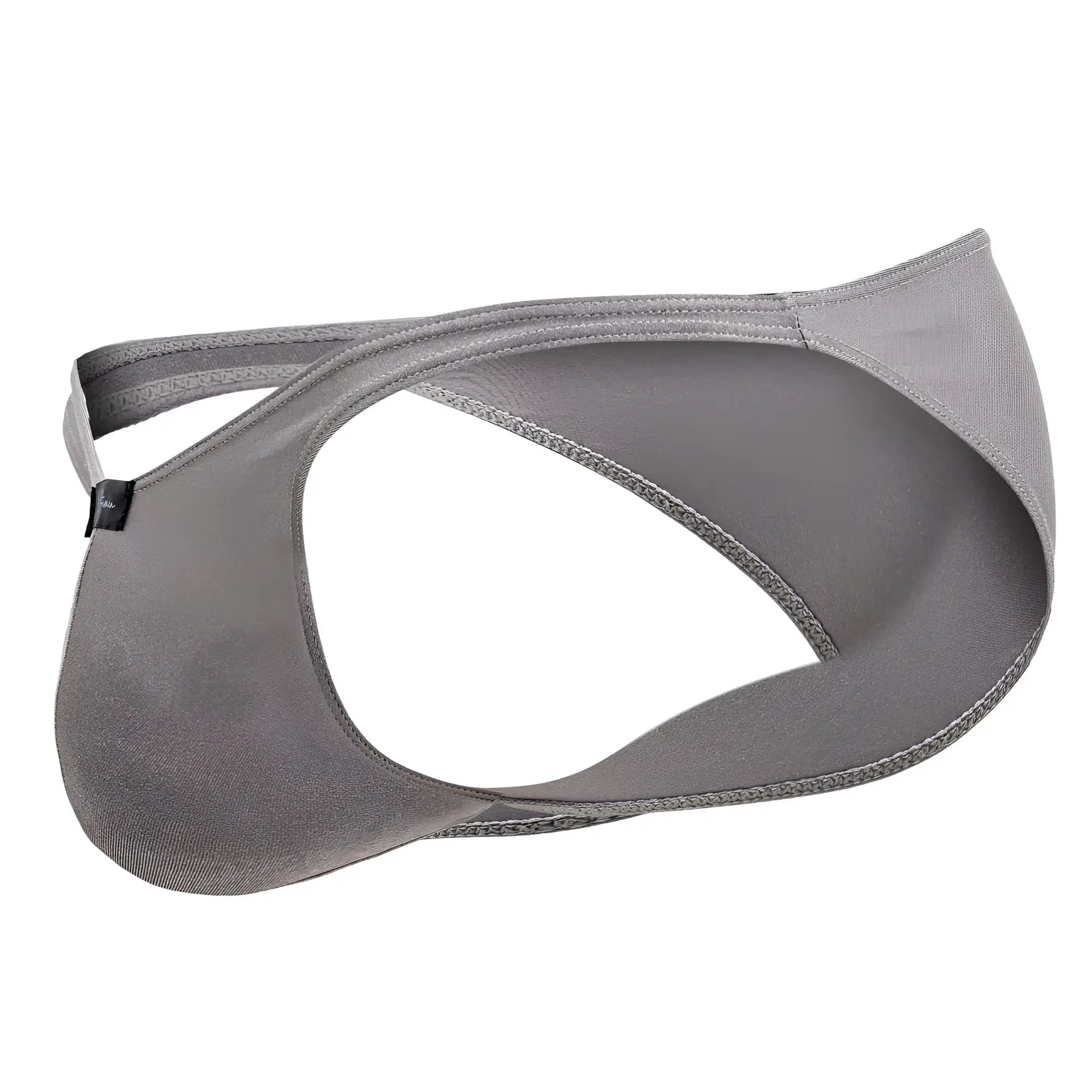 Xtremen 91179 microfiber bikini in silver with sleek gray fabric thong and subtle minimalist stitching details