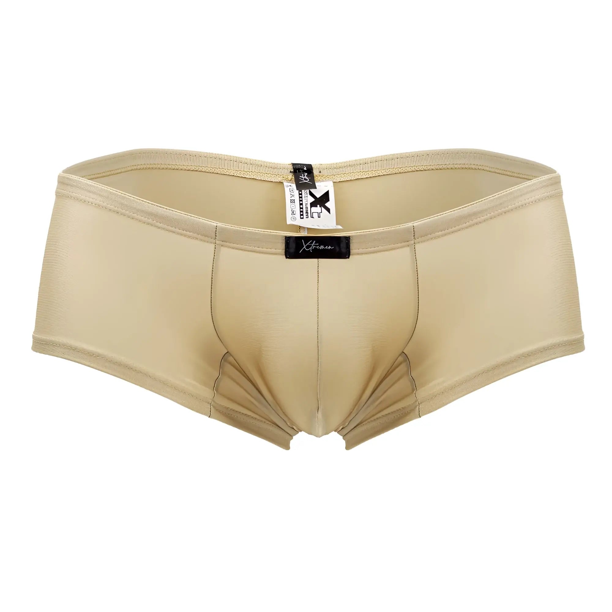 Beige xtremen 91180 microfiber trunks with smooth stretchy fabric and reinforced stitching for men