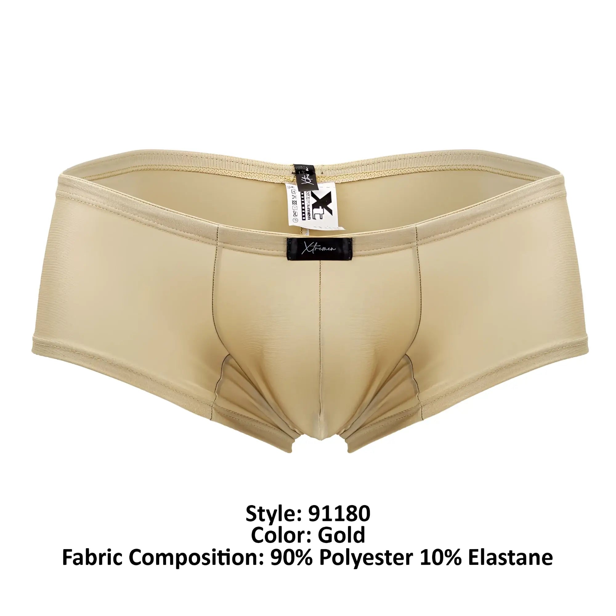 Gold xtremen 91180 microfiber trunks for men made of 90% polyester 10% elastane with sleek seam detailing