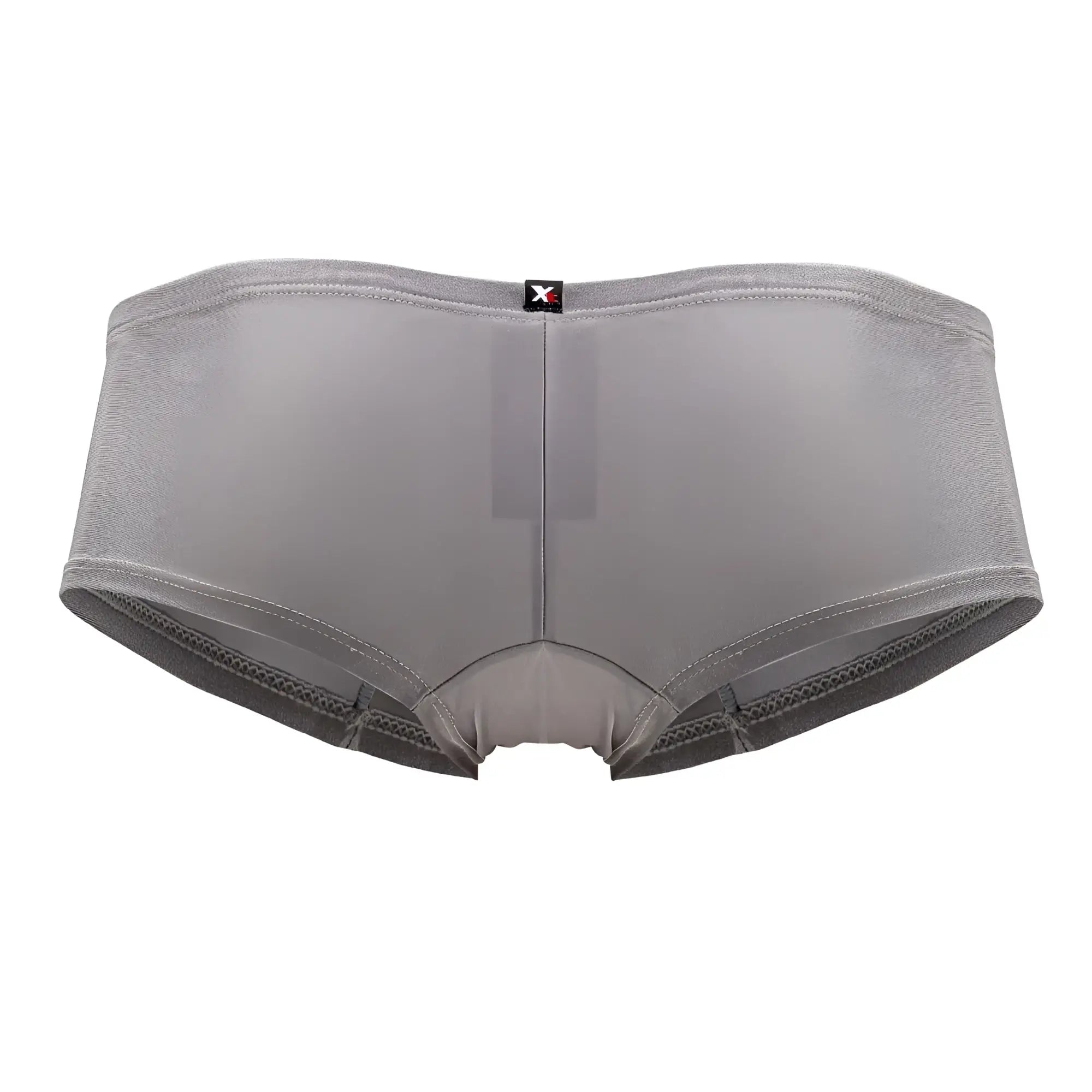 Xtremen 91180 microfiber trunks in silver with smooth stretchy fabric and reinforced mesh detailing at leg openings