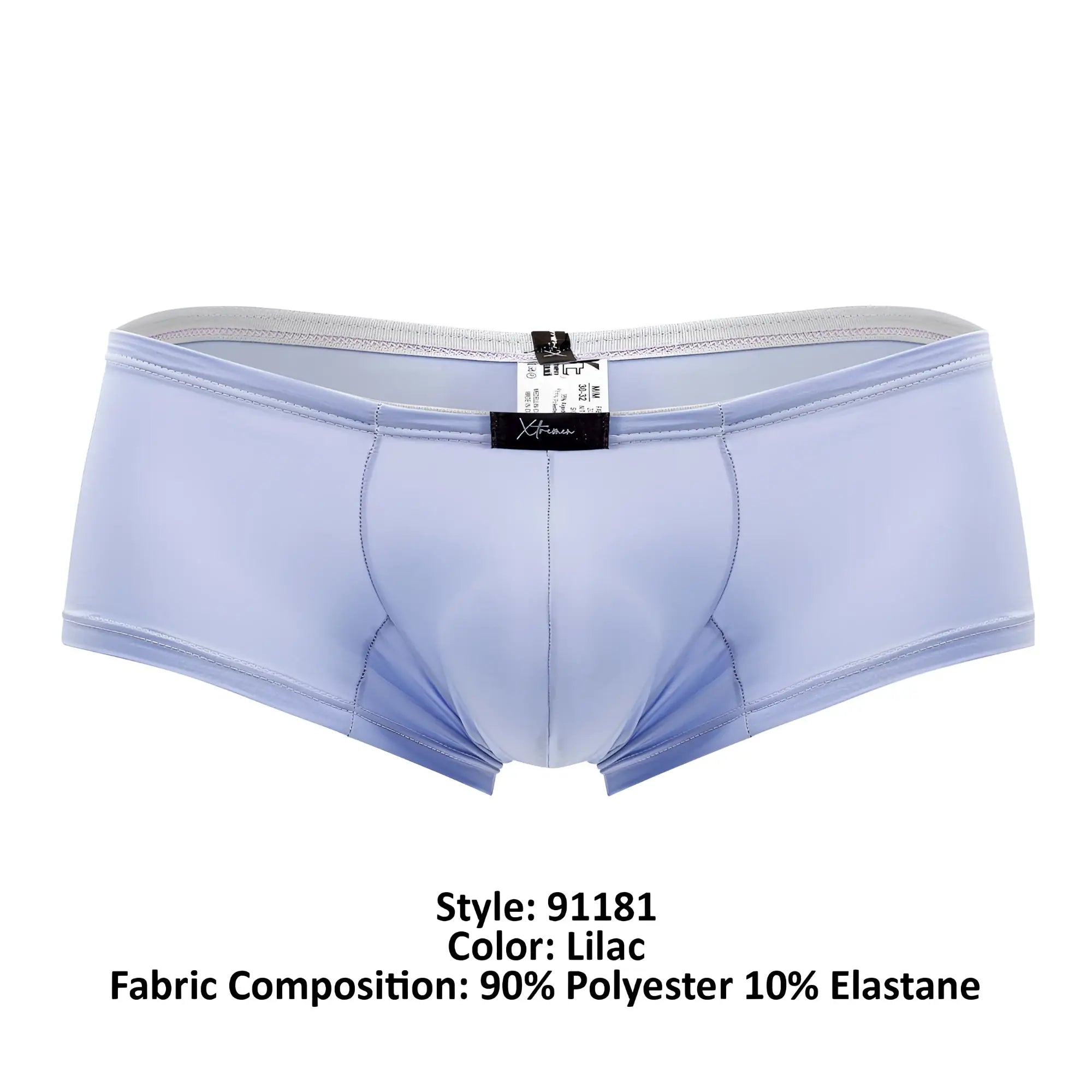 Xtremen 91181 microfiber lilac men’s briefs made of 90 polyester 10 elastane with gray trim and sleek design