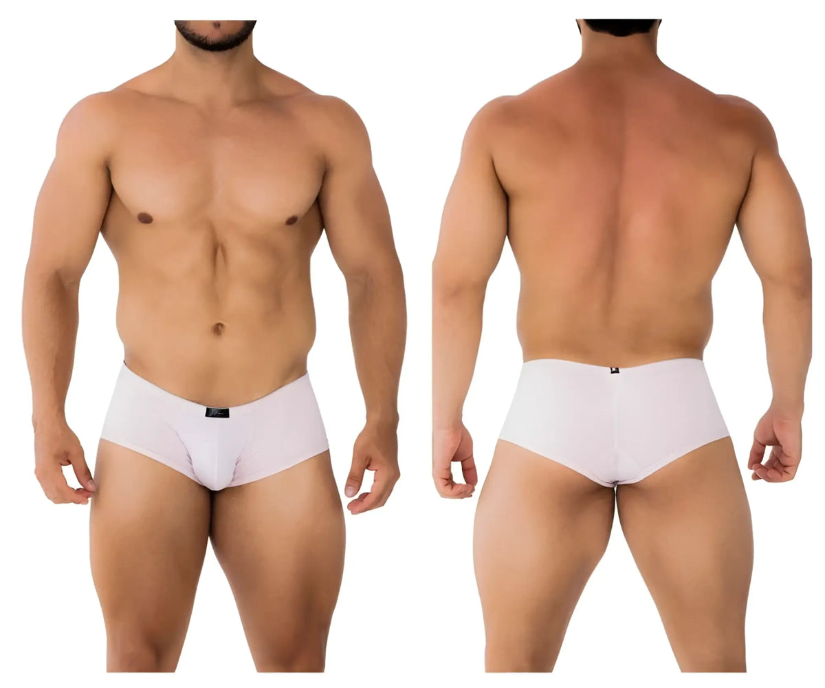 Xtremen 91181 microfiber pink men’s briefs with a smooth form-fitting design and small black logo on the waistband