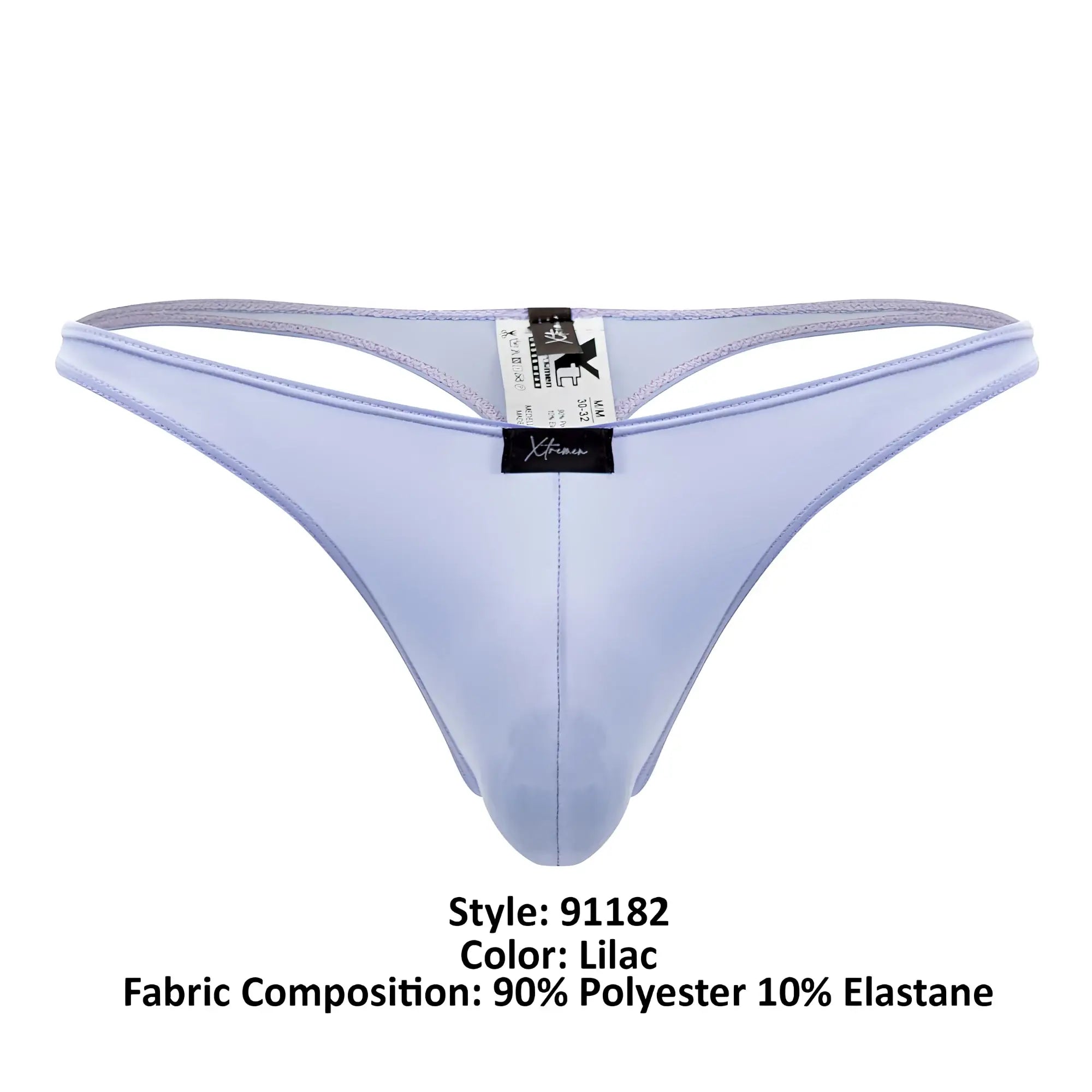 Lilac xtremen 91182 microfiber thong made of 90 polyester and 10 elastane fabric with sleek form-fitting design