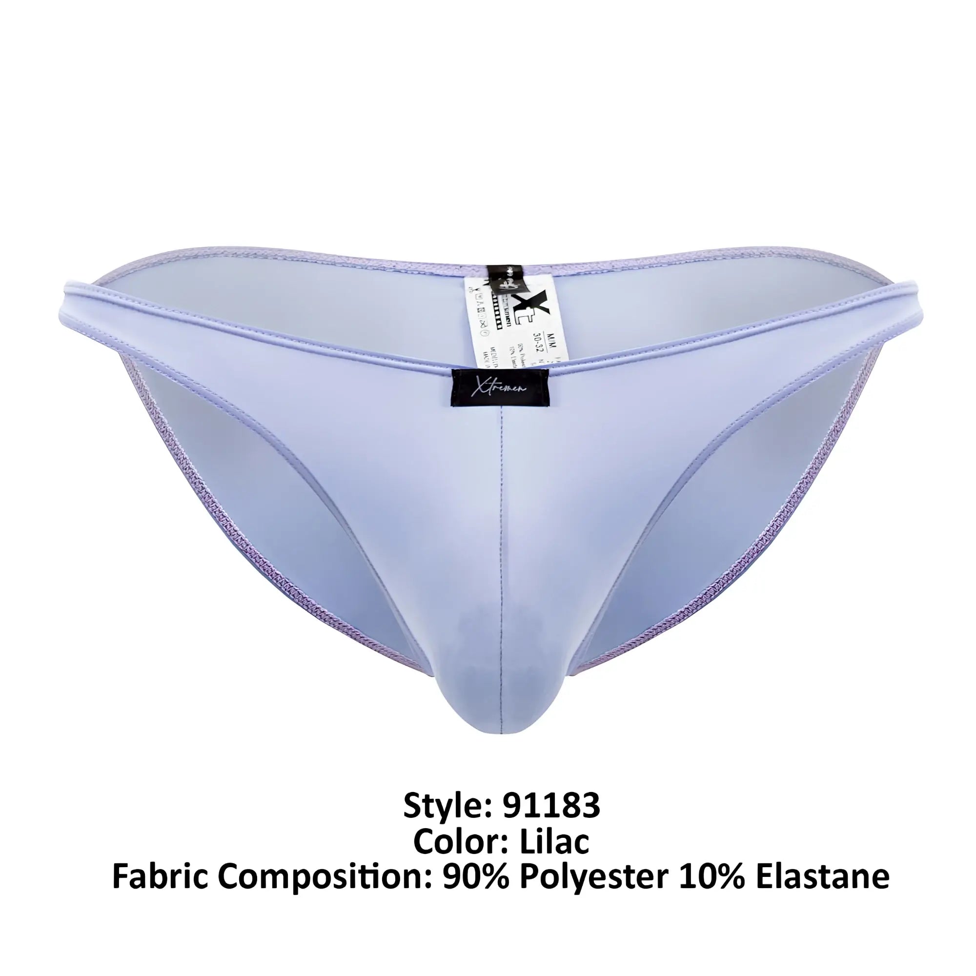 Xtremen 91183 microfiber lilac men’s briefs made from 90% polyester and 10% elastane with a form-fitting design