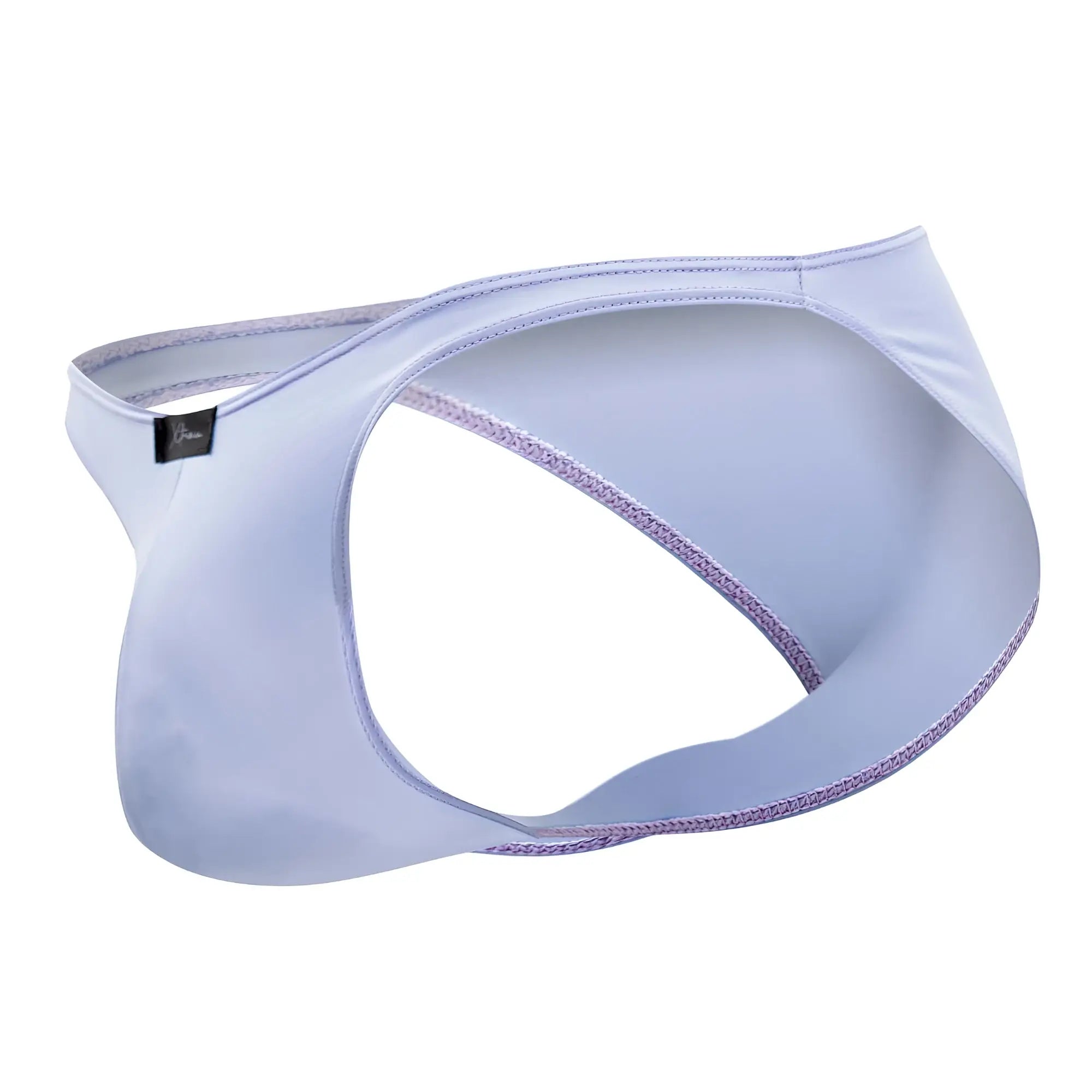 Light purple glossy microfiber bikini briefs with sleek modern design and subtle edge stitching, xtremen 91183 lilac color