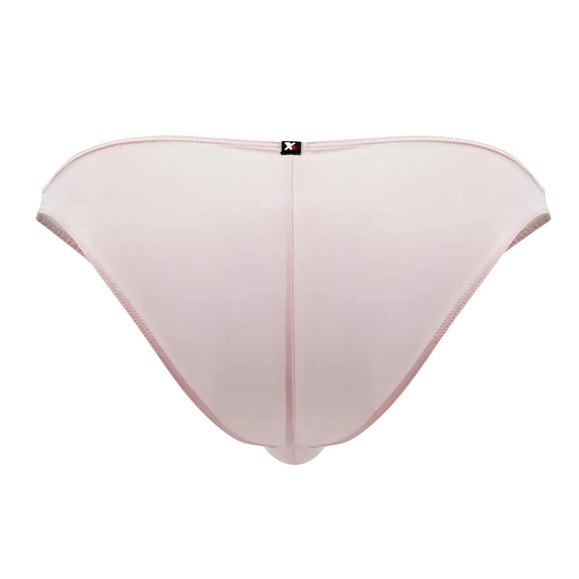 Xtremen 91183 microfiber bikini in pink with delicate pale pink mesh, subtle sheen, and fine edge stitching