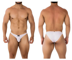 Xtremen 91183 white men’s briefs in pink microfiber with a minimalist design and smooth form-fitting fabric