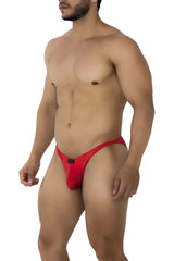 Xtremen 91192 jacquard bikini men’s briefs in red with form-fitting design and small black brand tag at waistband