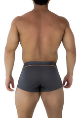 Xtremen 91196 jacquard trunks gray dark gray athletic briefs with subtle texture and orange trim on waistband