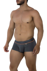 Gray xtremen 91196 jacquard trunks men’s briefs with subtle orange waistband trim and small front logo